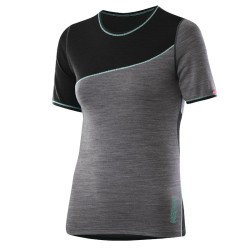 Löffler kvinnor skjorta korta ärmar Transtex Merino warm+ gråsvart